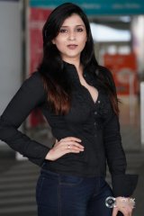 Mannara Chopra Spotted at Hyderabad Airport